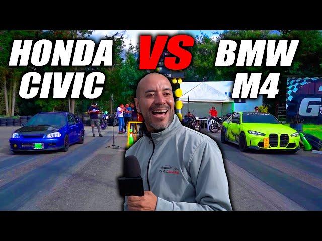 Honda Civic CON PODER Bmw M4Fullcars Drag Race Cuarto de milla