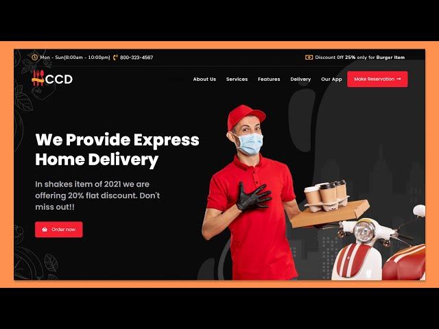 Responsive Food And Restaurant Website Using Bootstrap 5 | How To Make A Responsive Coffee Shop