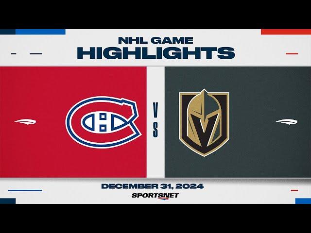 NHL Highlights | Canadiens vs. Golden Knights - December 31, 2024