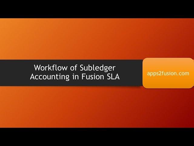 Workflow of Subledger Accounting in Fusion SLA