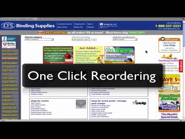 New Quicker Checkout Features on CFS Binding Supplies