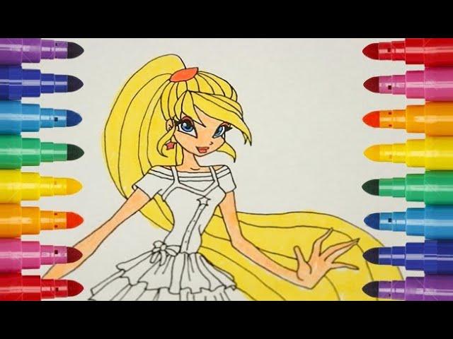 Winx Club - Stella the Fairy of the Shining Sun coloring Клуб Винкс - Стелла - Фея Солнца раскраска