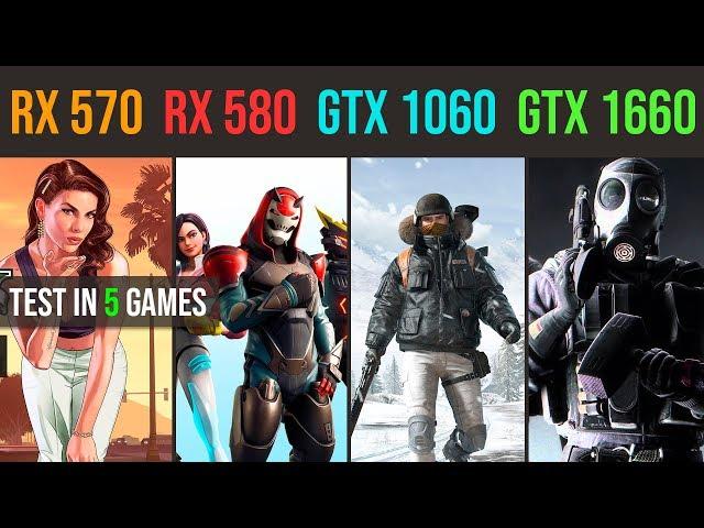 GTX 1660 vs. RX 580 8GB vs. GTX 1060 3GB vs. RX 570 4GB