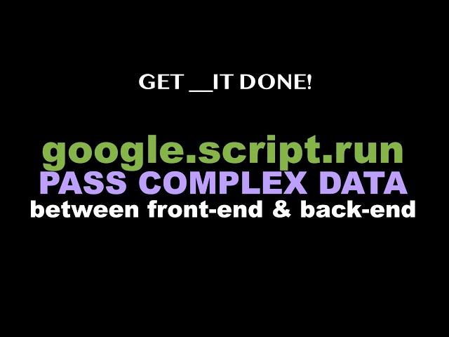 Apps Script Web App - Passing Complex Data between Server & Front-end