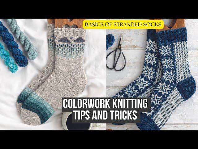 Basics of Colorwork or Stranded Knitting- Tips and tricks | FREE Sock knitting pattern