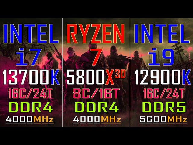 INTEL i7 13700K (DDR4) vs RYZEN 7 5800X3D (DDR4) vs INTEL i9 12900K (DDR5)/PC GAMES BENCHMARK TEST/