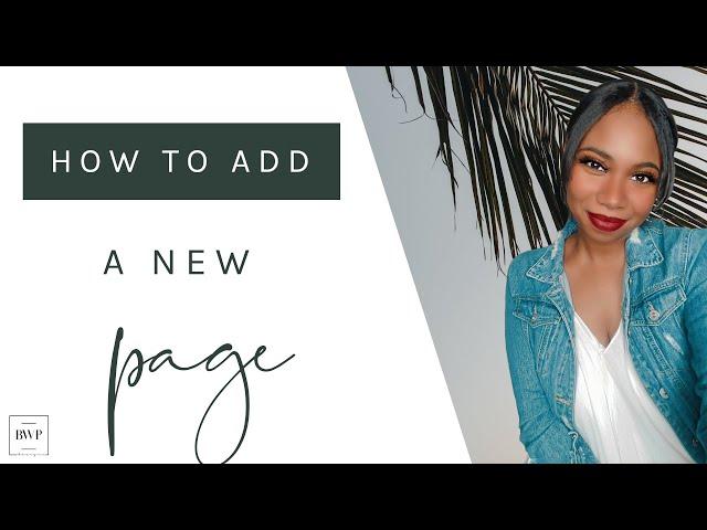 How To Add A New Page In Showit