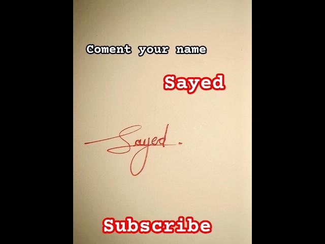 #how #to #simple #signature #sayed #shorts #video #new #art