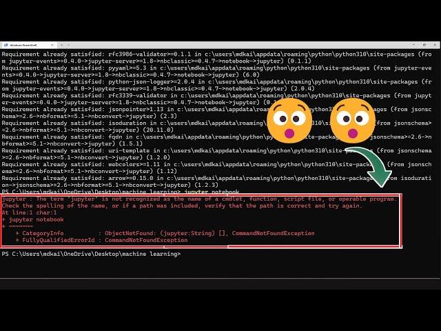 jupyter not recognised even after installing it | jupyter notebook problem #pythonprogramming ,#py