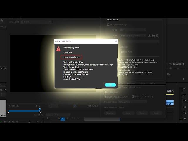 how to solve render returned error in premiere pro