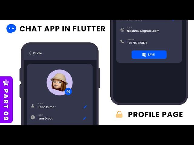 Part 09 : User Profile Page Ui For Chat App In Flutter | Chat App In Flutter #Flutterchatapp