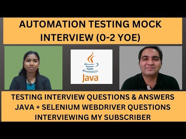 Automation Testing Interview Questions and Answers| Testing Mock Interview