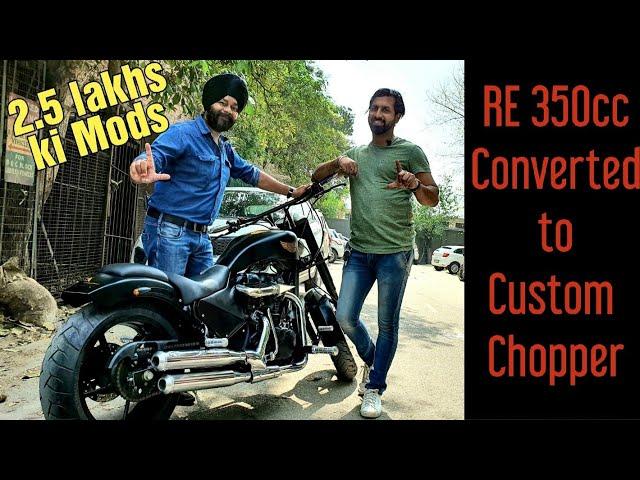 Royal Enfield 350 converted to American Custom Chopper | Ultimate Modifications Done By Onkar Paaji