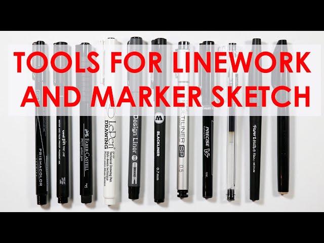 Pens for sketching with markers