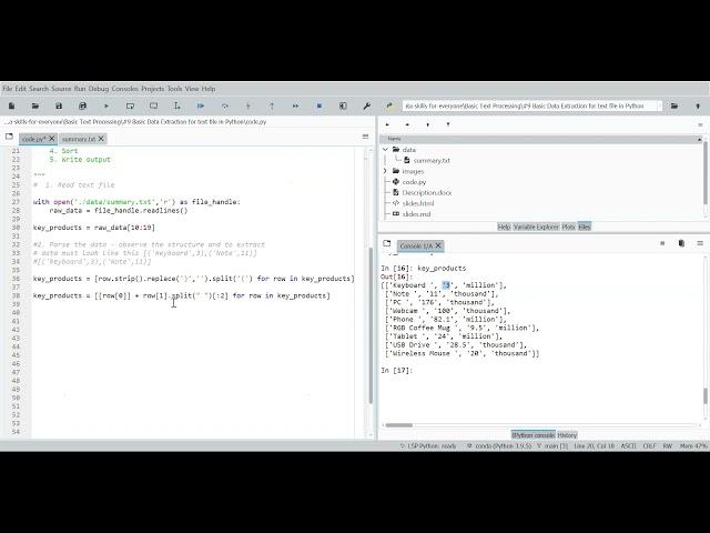 #9 Basic Python Data Extraction from Text Files
