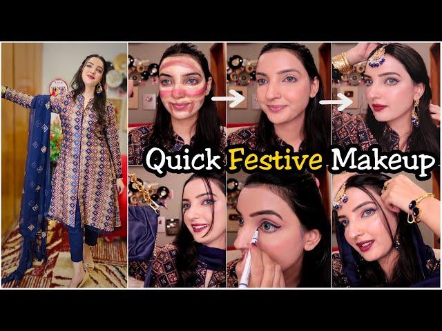 A Quick Glam Party FestiveMakeup Look Tutorial for Beginners