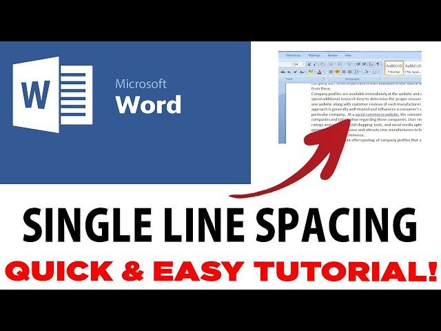 Microsoft Word Single Line Spacing - Quick and Easy Tutorial!