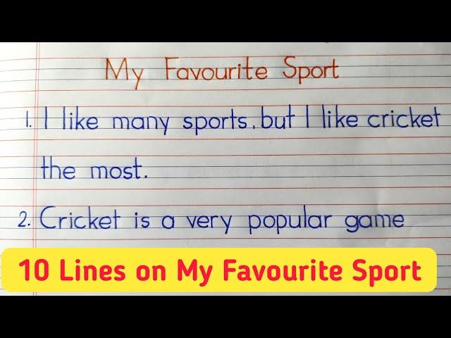 10 lines on my favourite sport || my favourite game essay || my favourite game cricket essay ||