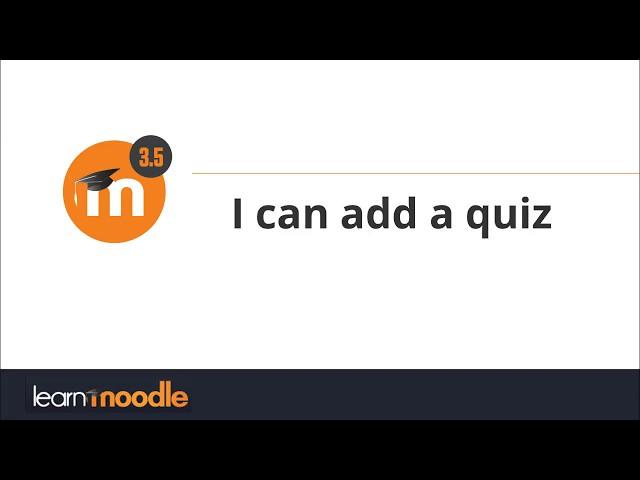 Quiz in Moodle 3.5