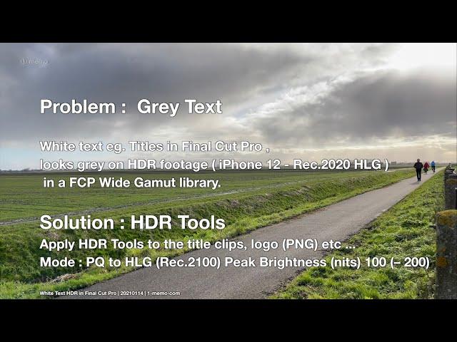 White Text HDR in Final Cut Pro | 20210114