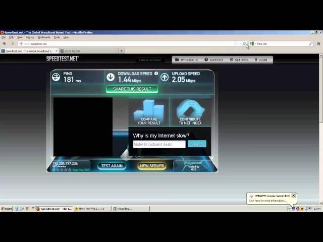 HMA Speed Test from Mr. VPN