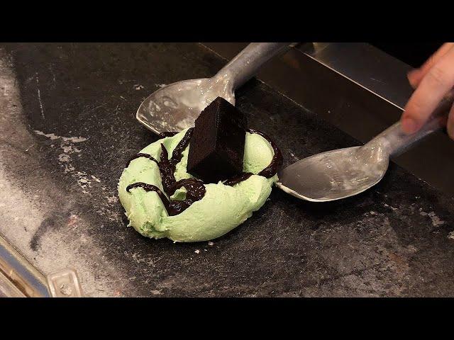 cold stone chocolate ice cream / 돌판 아이스크림 / korean street food