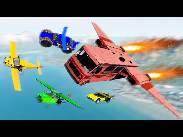 Flying Car Fight #3 - Who is better? - Beamng drive - Beamng drive