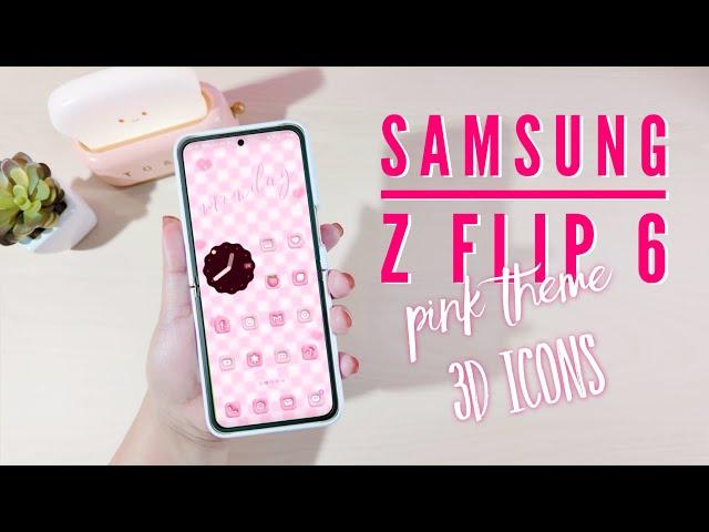 '*•.¸ samsung Z FLIP 6 customization | CUTE PINK THEME | aesthetic setup ¸.•*'