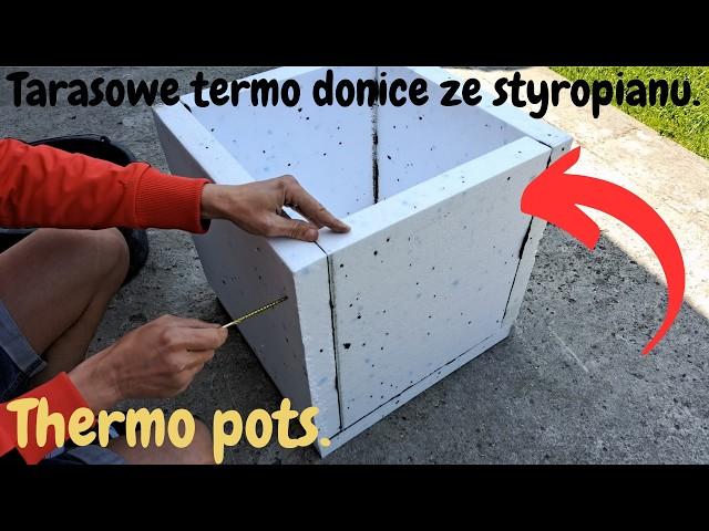 How to make a terrace planter from polystyrene. Thermo pot. Architectural concrete.