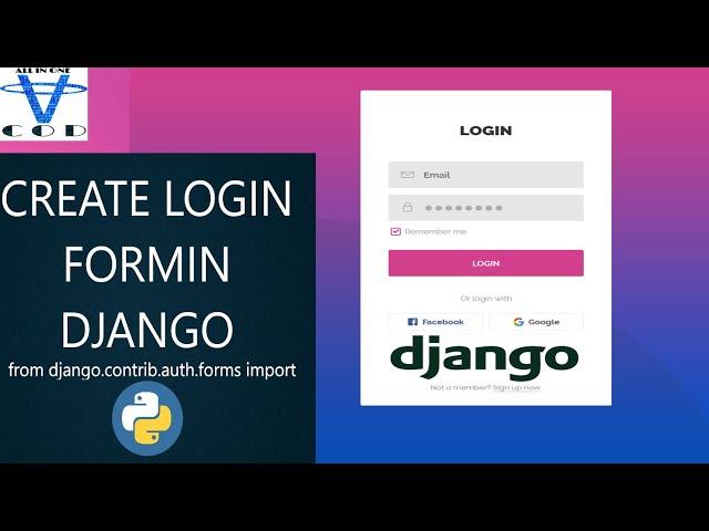 Create Login Form Using Django | How To Create Login And Register Form Django | All In One Code