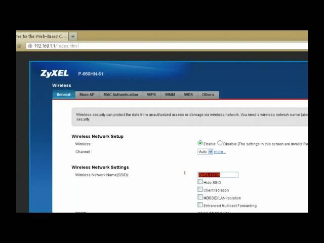 Zyxel P660HN-51 Router security settings