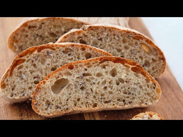 HEALTHY BREAD in the oven. Rye BREAD without kneading. Rye flour ciabatta. Sandwich bread