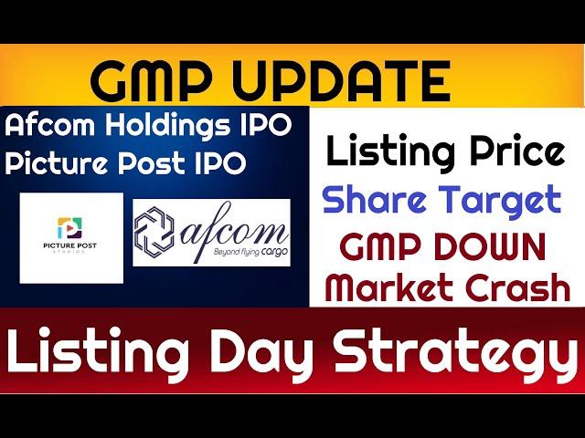 Afcom Holdings IPO GMP - Listing Day Strategy | Picture Post Studios IPO GMP | ShareX India