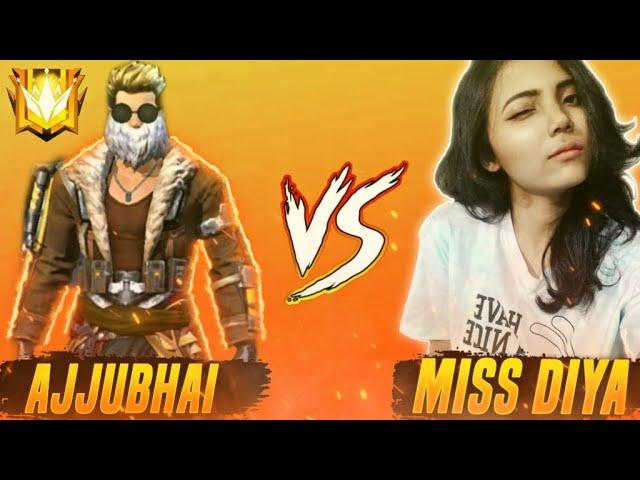 Ajju Bhai VS Miss Diya | 1 VS 1 | Funny Clash Squad VS Ever | Garena Free Fire