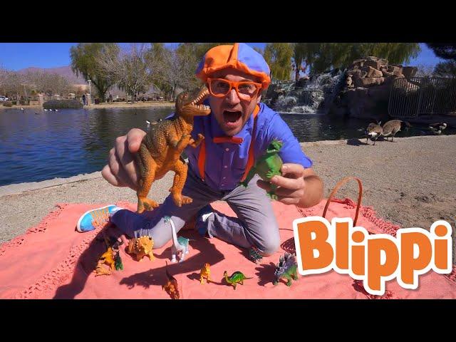 Blippi Visits Dinosaur Exhibition to Learn About Eggs and Fossils!! | Animals for Kids