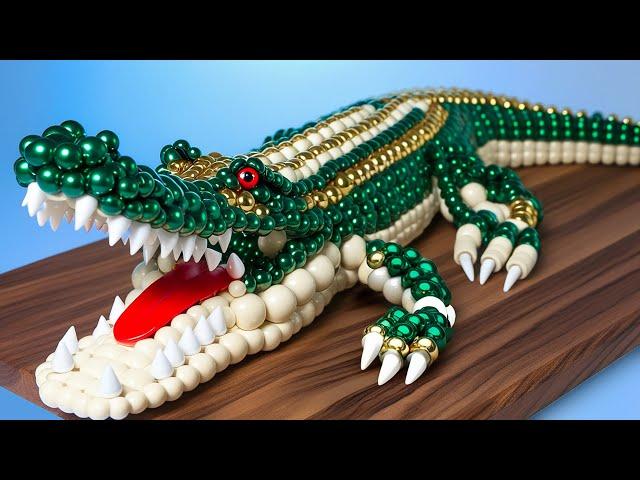 Hunting vs Making Perfect CROCODILE From Magnetic Balls (Satisfying) | Magnet Stop Motion ASMR