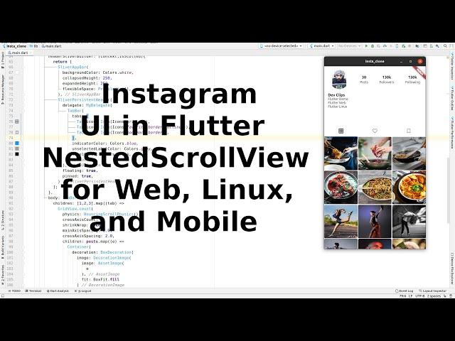 Instagram UI Clone example with NestedScrollView in Flutter