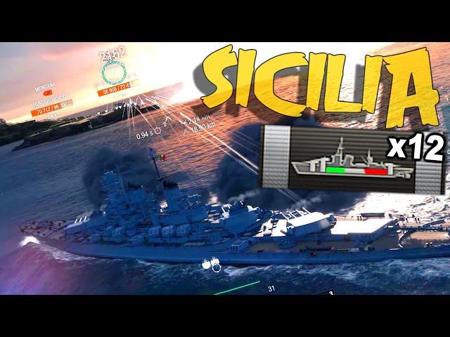 Sicilia 260k, kraken, 12 citadel - World of Warships