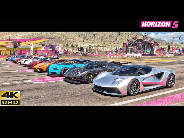 FH5 EPIC: Evija, F5, Jesko, Rimac, Chiron, Apollo, X5, Divo, Laferrari, SF90 And More