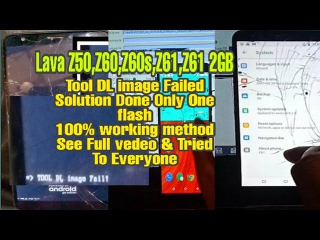 Lava Z61 Tool DL Image Error Solution Done || Only One Flashing 100% Working Method