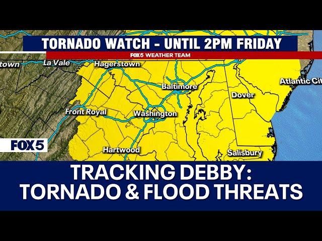 Debby Storm Tracker LIVE Radar: Tornado Warnings issued for parts of Maryland, Virginia