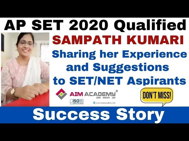 Success Story- Sampath Kumari -APSET 2020 Qualified | Sharing her Experience and Suggestions to all