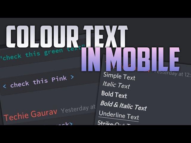 Text Fonts Style & Colour Text Discord | Techie Gaurav