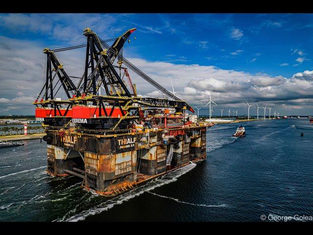 SSCV Thialf entering Port of Rotterdam | 4k Cinematic