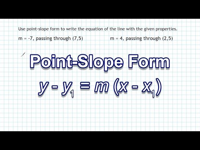 Point Slope Form - Writing Equations