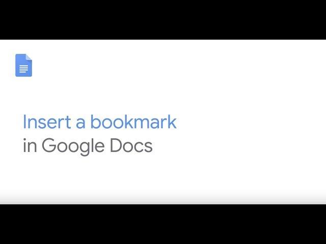 Insert a bookmark in Google Docs