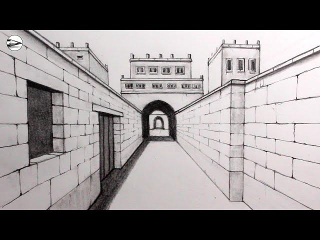 How to Draw an Alleyway using One-Point Perspective