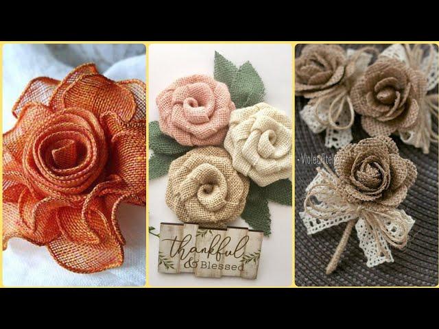 32 Beautiful Burlap Fabric Roses || Burlap Flowers Ideas || Burlap Home Decor Ideas