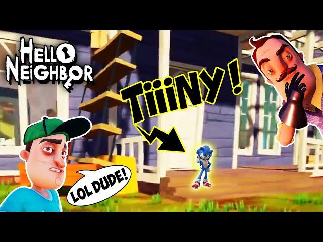 SUPER TINY SONIC NEIGHBOR (Movie Version) | Hello Neighbor Mod