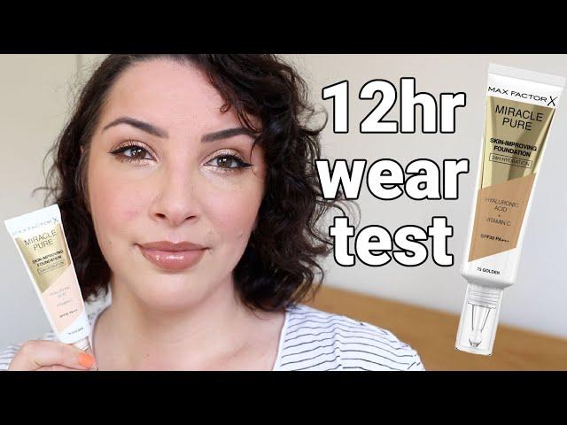 Max Factor Miracle Pure Skin-Improving Foundation - 12 hour wear test on oily combo skin